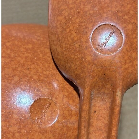 Vintage FLINTWOOD ORANGE SALAD SERVING SET / SPOON AND FORK - Picture 4 of 4